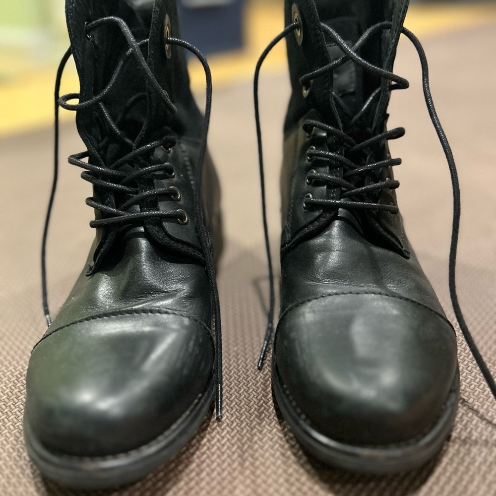 Women’s leather combat boots